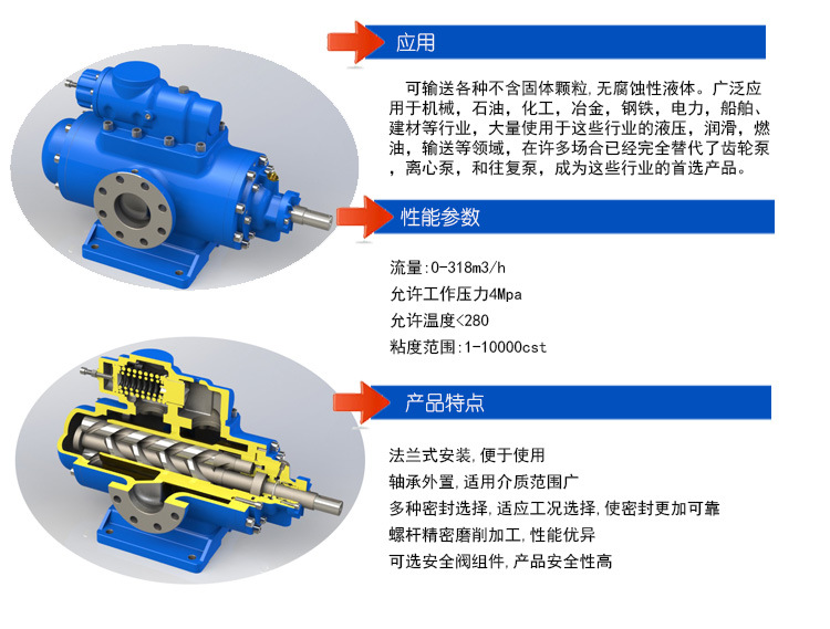 天脊中化高(gāo)平用SNS40R38U12.1W21立式三螺杆泵重油輸送(sòng)泵示例圖1